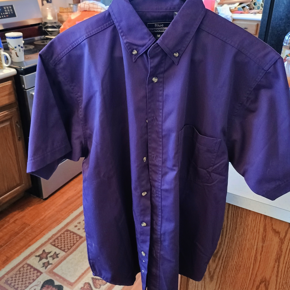 Men's Purple Button-Down Shirt